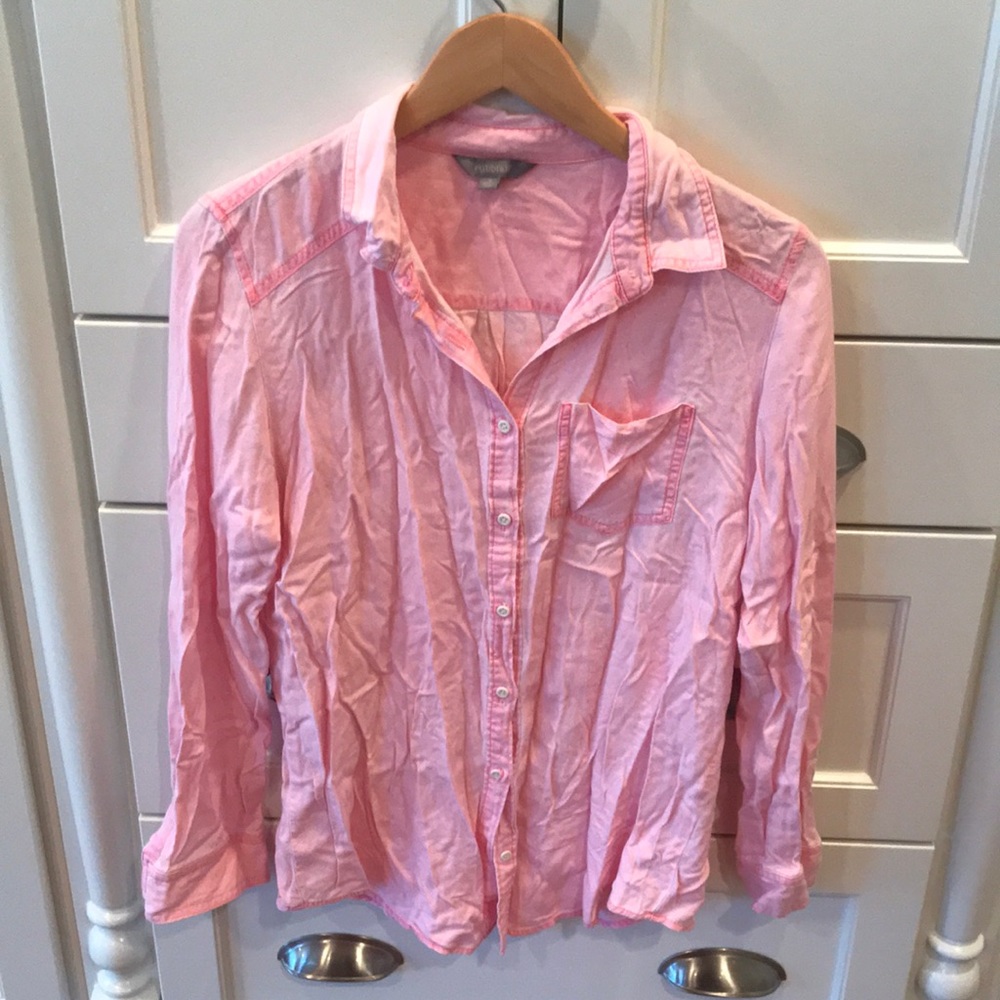 barely worn pink button down shirt